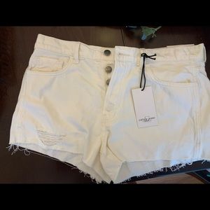 CJLA white denim shorts NWT